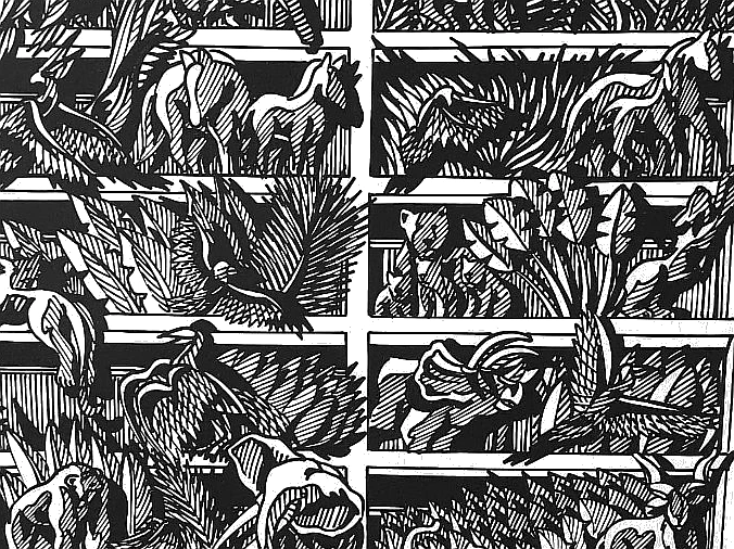 Detail of a linocut from the SIR Collection